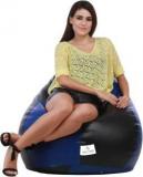 Star XXL Classic Black and Royal Blue Teardrop Bean Bag With Bean Filling