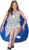 Star XXL Royal Blue With Yellow Piping Teardrop Bean Bag With Bean Filling