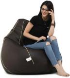 Star XXXL Brown with Cream Piping Teardrop Bean Bag With Bean Filling