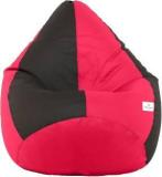 Star XXXL Classic Black And Pink Teardrop Bean Bag With Bean Filling