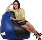 Star XXXL Classic Black And Royal Blue Teardrop Bean Bag With Bean Filling