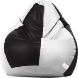 Star XXXL Classic Black And White Teardrop Bean Bag With Bean Filling