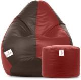 Star XXXL Classic Combo Brown Tan Teardrop Bean Bag With Bean Filling