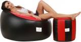 Star XXXL Muddha Combo Black And Red With Round Stool Black And Red Lining Bean Bag Chair With Bean Filling