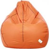 Star XXXL Orange With Navy Blue Piping Teardrop Bean Bag With Bean Filling