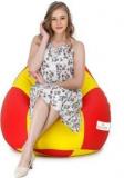 Star XXXL Red And Yellow Check Design Teardrop Bean Bag With Bean Filling