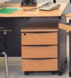 Stellar Beech Dark Grey Mobile Pedestal With 3 Drawers