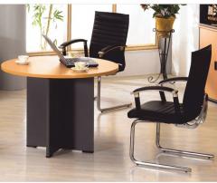 Stellar Beech Dark Grey Round Meeting Table