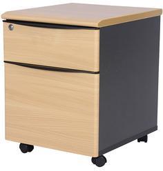 Stellar Mobile Pedestal With Two Drawers In Beech & Dark Grey Colour