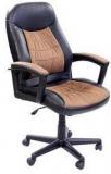 Stellar Spine High Back Executive Leatherette & Fabric Chair In Black & Brown Colour