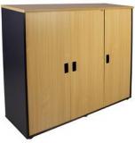 Stellar Swing Door Cabinet In Beech & Dark Grey Colour