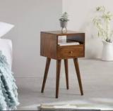 Streemcraft Wooden Modern Sheesham Wood Finish Modern Bed Side Table Solid Wood Bedside Table