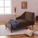 Style Crome Style Crome Linen Fabric Living Room Chaise Lounge With Nailhead Trim Fabric 1 Seater Sofa