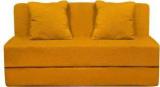 Style Crome Two Seater Sofa Cum Bed With Two Cushion Perfect For Guests Yellow Single Sofa Bed