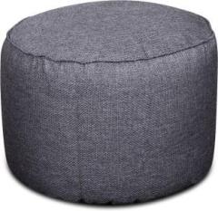 Style Homez Large ORGANIX Collection, Organic Jute Fabric Round Ottoman Bean Bag Footstool With Bean Filling