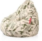 Style Homez XXL Classic Cotton Canvas Abstract Printed XXL Sizewith Beans Teardrop Bean Bag With Bean Filling