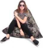 Style Homez XXL Lounge Pyramid Cotton Canvas Camouflage Printed XXL Size With Beans Bean Bag With Bean Filling