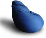 Style Homez XXL Premium Collection Classic Denim XXL Size Blue Color With Beans Teardrop Bean Bag With Bean Filling