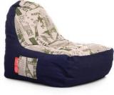 Style Homez XXL Urban Design Denim Canvas Abstract Printed Chair XXL Size With Beans Bean Bag Chair With Bean Filling