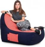 Style Homez XXL Urban Design Denim Canvas Star Printed Lounger Bean Bag With Bean Filling