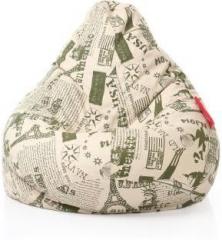 Style Homez XXXL Classic Cotton Canvas Bean Bag Filled Teardrop Bean Bag With Bean Filling