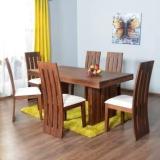 Suncrown Furniture Sheesham Wood Dining Table Set For Living Room | With 6 Chair | Teak Finish Solid Wood 6 Seater Dining Table