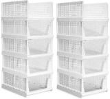 Sunvibe Set Of 10 Clothes Organizer For Wardrobe Stackable Closet Organizer Drawers PP Collapsible Wardrobe