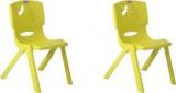 Supreme Strawberry Kids Set Of 2 Chairs, Lemon Yellow PP Moulded Chair