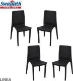 Swagath Furniture Linea Chair For Cafe/Home/Office Set Of 4 Indoor/Outdoor Plastic Dining Chair