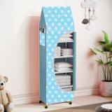 Systumm Baby 6 Shelve Unbreakable Material PVC With Wheels Collapsible Wardrobe PVC Collapsible Wardrobe