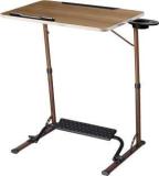 Table Magic Golden Teak XL Pro Laptop Table With Footrest And Cup Holder Engineered Wood Multipurpose Table