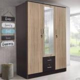 Tadesign Premo Premium Almirah With Drawers & Mirror Engineered Wood 3 Door Wardrobe