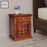 Tamannaartpalace Solid Sheesham Wood Diamond Design Bedside/Nightstand/Coffee Table With Storage Solid Wood Bedside Table