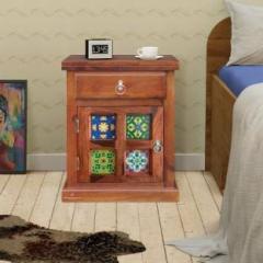 Tamannaartpalace Solid Wood Bedside Table