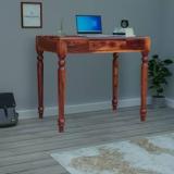 Tamannaartpalace Solid Wood Study Table With Round Legs In Natural Honey Oak Finish With Drawer, DIY Solid Wood Study Table