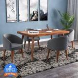 Taskwood Furniture Premium Dining Room Furniture Wooden Dining Table With 4 Chairs Solid Wood 4 Seater Dining Set