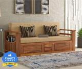 Taskwood Furniture Solid Sheesham Wood For Living Room Hotels 3 Seater Double Solid Wood Fold Out Sofa Cum Bed