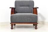 Taskwood Furniture Solid Wood Sheesham Wood 1 Seater Sofa For Living, Waiting Room/ Office Fabric 1 Seater Sofa