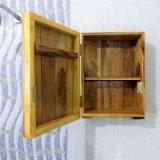 Teakwoodkart Wooden Bathroom Rack / Cabinet Solid Wood Wall Mount Cabinet