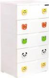 The Tickle Toe Boy's And Girl's Thickened Fiber Plastic Cartoon DIY 5 Layers Drawers Toy Synthetic Fiber Free Standing Chest Of Drawers