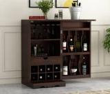 The Wooden City Cabinet Wine Storage Rack With Drawer & Glass Holder Solid Wood Bar Cabinet