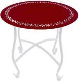 The Yellow Door Round Morrocan Table With Red Top Metal Side Table