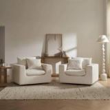 Theclevercouch Dawson Linen look Leather 2 Seater Sofa