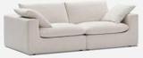 Theclevercouch Dawson Linen look Leather 3 Seater Sofa