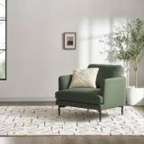 Theclevercouch Pebble Rich Green Fabric 1 Seater Sofa