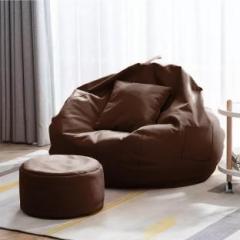 Threadvibeliving XXXL Bean Bag Footstool With Bean Filling