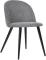 Finch Fox Romantic Vintage Light Grey Fabric Cushion Dining Chair & Black Metal Legs Metal Dining Chair