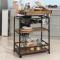 Priti Bar Serving Cart Home Myra Rustic Mobile Kitchen Serving cart, Industrial Vintage Style Wood Metal Serving Trolley Engineered Wood Bar Trolley