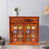 Tiber Sheesham Wood Console Table/ Sideboard 2 Drawer&2 Shelf For Office/Living Room Solid Wood Console Table