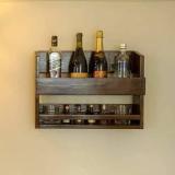 Timberly Ar Cabinet | Wine Rack, Wall Hanging Mini Bar, Wine & Glass Rack 21 X 16 Inch Solid Wood Bar Cabinet